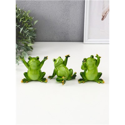 Фигурка полистоун лак «Лягуха - приветствие», 8×6×8 см, МИКС