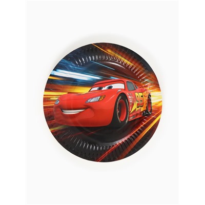 Посуда одноразовая бумажная на 10 персон: стаканы, тарелки, скатерть, Тачки