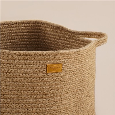 Корзина для белья плетеная круглая SL Home Orden, пеньковый канат, 35×40 см
