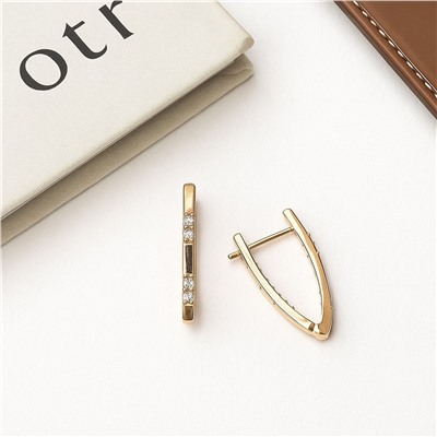 Серьги коллекция "Xuping" покрытие позолота, вставка: цирконы, цвет: прозрачный, арт.007.169