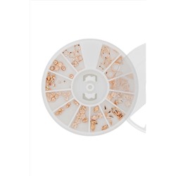 Nail Art Набор металлического декора для ногтей №17, розовое золото KRISTALLER, 1107733