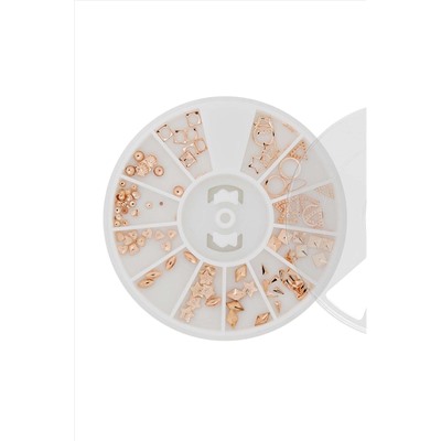 Nail Art Набор металлического декора для ногтей №17, розовое золото KRISTALLER, 1107733