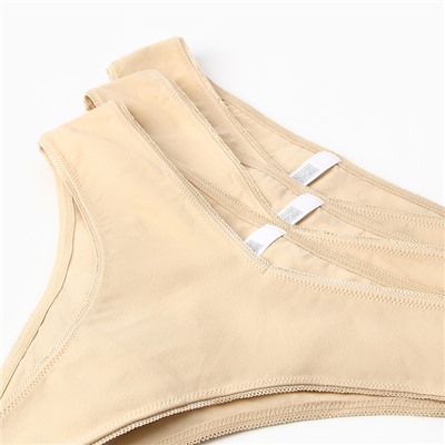 Трусы женские бразилиана Mark Formelle, набор 3 шт., цвет бежевый, размер 46 (M)