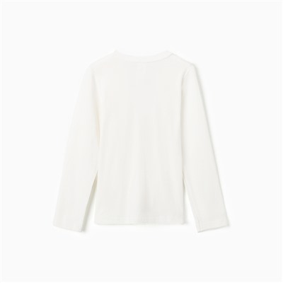 Джемпер для девочки школьный, цвет молочный, рост 116 см