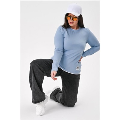 Лонгслив лонг_и (Бело-голубой)