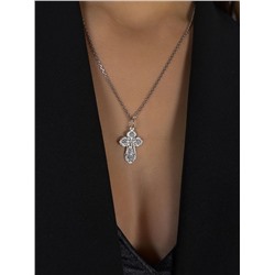 Крест из чернёного серебра - 3,4 см 925 пробы Г-10чч