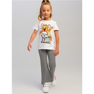 Комплект трикотажный для девочек: фуфайка (футболка), брюки (легинсы)