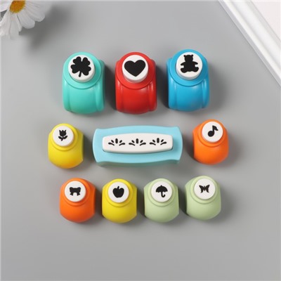 Набор фигурных дыроколов в сундучке, 10 шт., МИКС