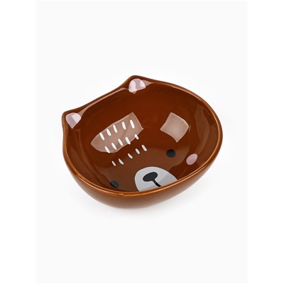 Тарелка суповая керамическая «Медведь», 13×11×5.5 см, 300 мл