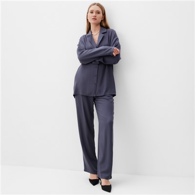 Костюм женский (рубашка, брюки) MINAKU: Casual Collection, размер 40, цвет графит