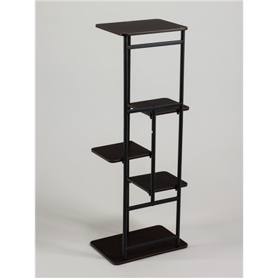 Подставка для цветов Greengo, 5 полок, 36×23×94 см, напольная, каркас металл, полки МДФ, чёрная