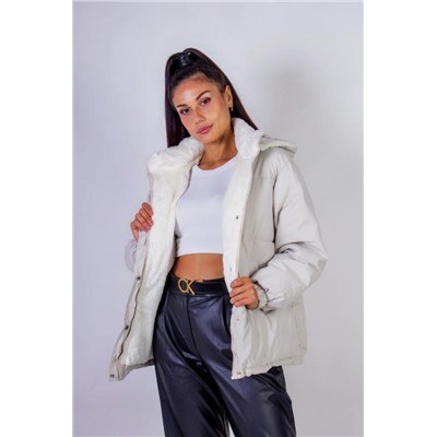 Куртка на меху с капюшоном Евро-зима арт.506 (Бежевый)