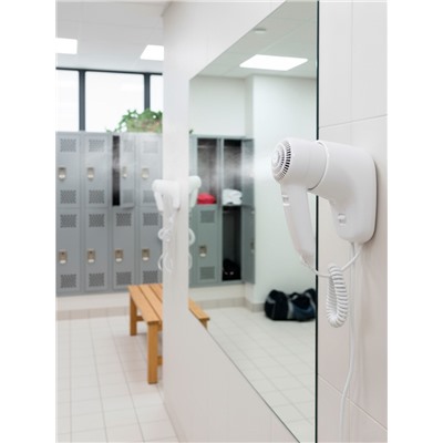 Фен LGE-006, 1300 Вт, настенный, 2 скорости, крепление, белый