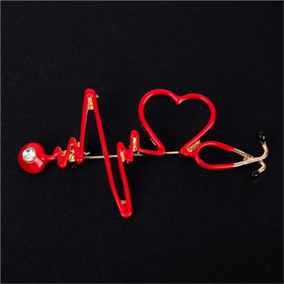 Брошь Кардиограмма 6,5 см / GM273-30/ 2097 /уп 36/ золото