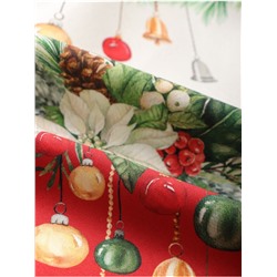 Скатерть новогодняя «Этель. Рождественский венок», d=150 см, 100% хлопок, саржа 190 г/м²