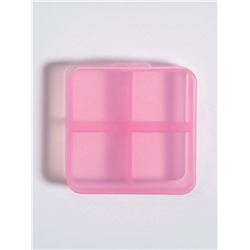 Таблетница, 6.5×6.5×2.5 см, 4 секции, цвет розовый