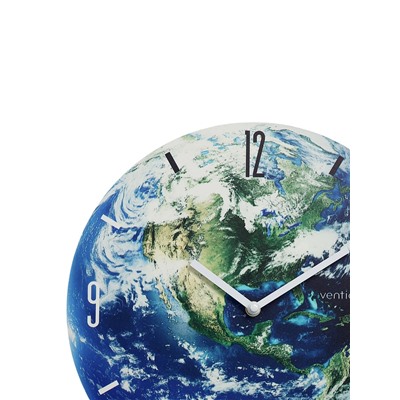 Часы настенные Terra, планета Земля, интерьерные, плавный ход, d=33.5 см