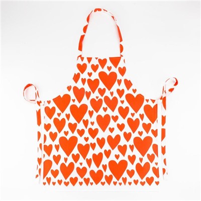 Фартук «Этель» Red hearts 60×65 см, 100% хлопок, саржа 190 г/м²