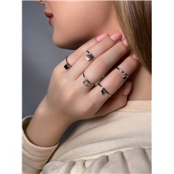 Кольцо женское из серебра родированное - Сердце 925 пробы К017