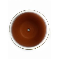 Горшок для цветов «Лотос», керамический, с поддоном, 1.1 л, белый с зелёными полосками