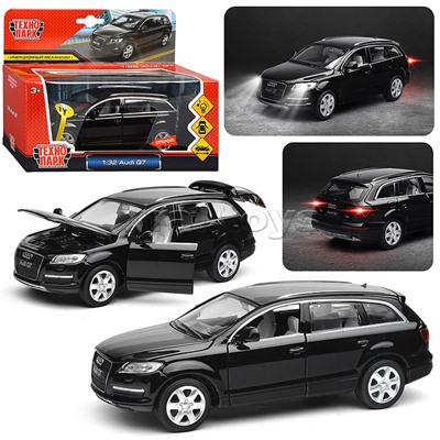 Машина металл свет-звук AUDI Q7, 15,4 см, двери, капот, багажник, инерция, в коробке