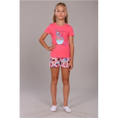 Пижама для девочки Кексы арт. ПД-009-027 (Розовый)