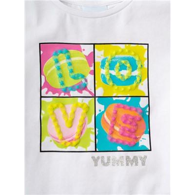 Комплект трикотажный для девочек: фуфайка (футболка), шорты