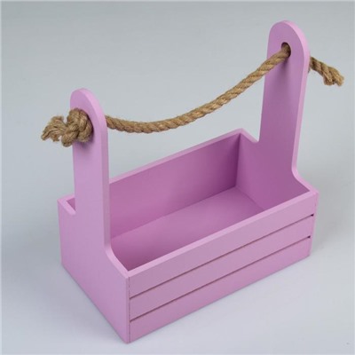 Подарочный ящик Dear, деревянный, ручка - канат, сиреневый, набор 2 шт.