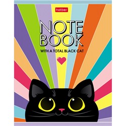 Записная книжка А6  32л клетка "Котэ" мат.лам (090687) Хатбер