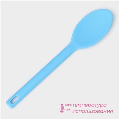 Ложка гарнирная Доляна «Люкс», 30×6×1 см, голубая