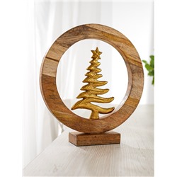 Сувенир интерьерный в деревянном кольце «Ель», 30×8×33 см