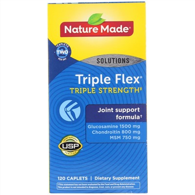 Nature Made, Triple Flex, «Тройное действие», 120 капсуловидных таблеток