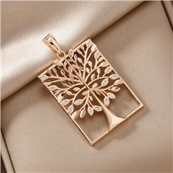 Кулон крупный дерево жизни ювелирная бижутерия коллекция "Дубай" покрытие позолота, вставка: фианиты, цвет: прозрачный, арт.217.340