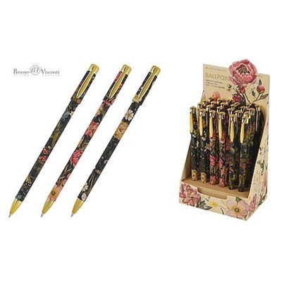 Ручка шариковая 0.38 мм "FLORA.BLACK NIGHT" синяя 20-0215/75 Bruno Visconti