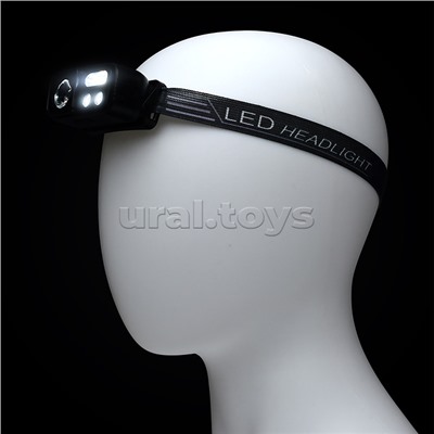 Фонарь налобный аккумуляторный, 400 мАч