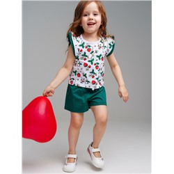 Комплект детский трикотажный для девочек: фуфайка (футболка), шорты