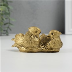 Нэцкэ фигурка «Уточки мандаринки вместе», 11×6×4.8 см, под бронзу
