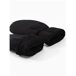 Варежки флисовые зимние мужские, размер 25 см, чёрные