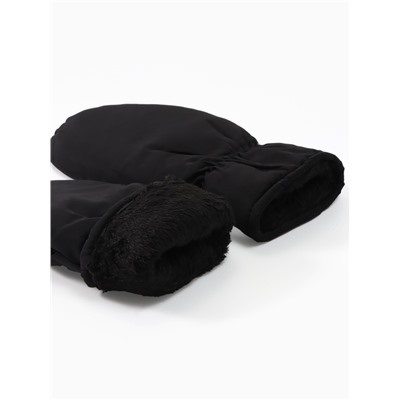 Варежки флисовые зимние мужские, размер 25 см, чёрные