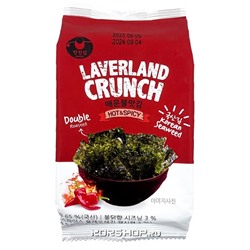 Хрустящая морская капуста с острым соусом Laverland Crunch Manjun, Корея, 4,5 г