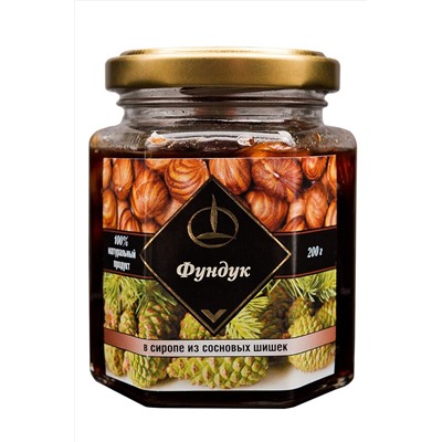 Фундук в сиропе из сосновой шишки, стекло 200г ЭКОПРОДУКТЫ, 1190506