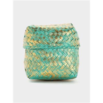 Корзинка плетёная «Голден мини», 12×12×10 см, голубая