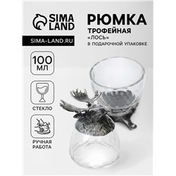 Стопка трофейная «Лось», 100 мл, стекло