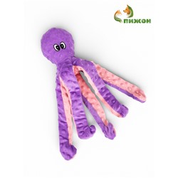 Мягкая игрушка для собак «Осьминог», 45 см, с пищалкой, шуршащая, фиолетовая