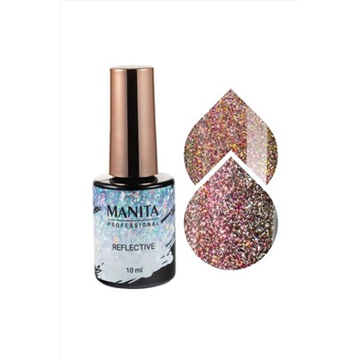 Manita Professional Гель-лак для ногтей светоотражающий с хлопьями юки / Multichrome Reflective №02, 10 мл KRISTALLER, 1109879