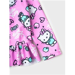 Комплект детский для девочек: плавательный костюм трикотажный, панама текстильная