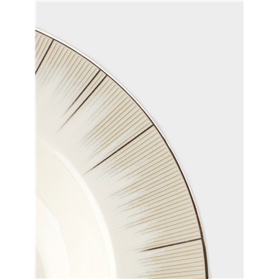 Тарелка глубокая WY Golden rays, 290 мл, d=22 см, фарфор, белая