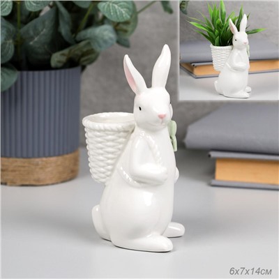 Фигурка Кролик кашпо 14 см / YZ019377 /уп 48/фарфор