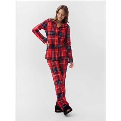 Пижама новогодняя женская (рубашка, брюки) KAFTAN Christmas, размер 48-50