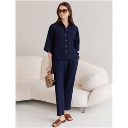 Блузка с широкими рукавами 3/4 из плотного лиоцелла